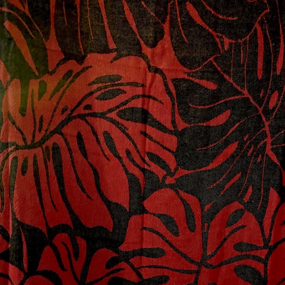 Red Palm Saturday Red + Black Modern Leaf Travel Blanket Towel Wrap - Picture 1 of 12